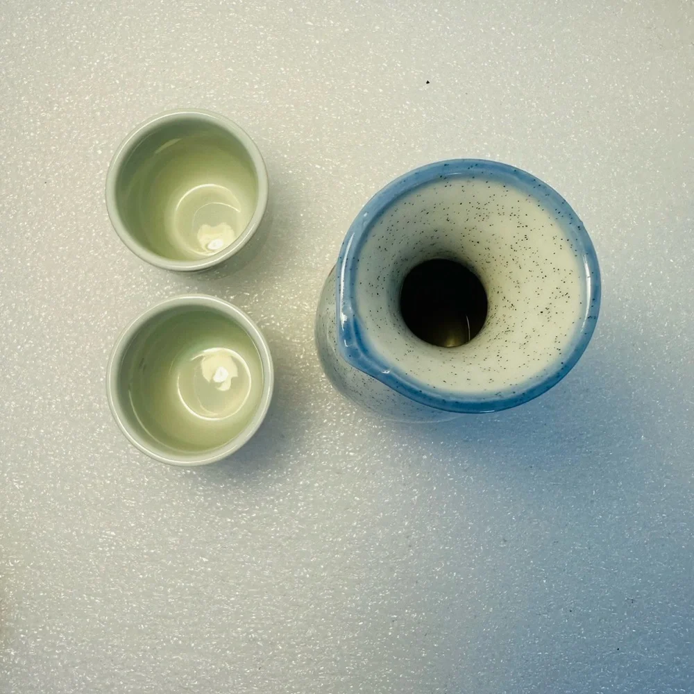 Contemporary Japanese Porcelain Sake Bottle/ No Markers Mark set of 3